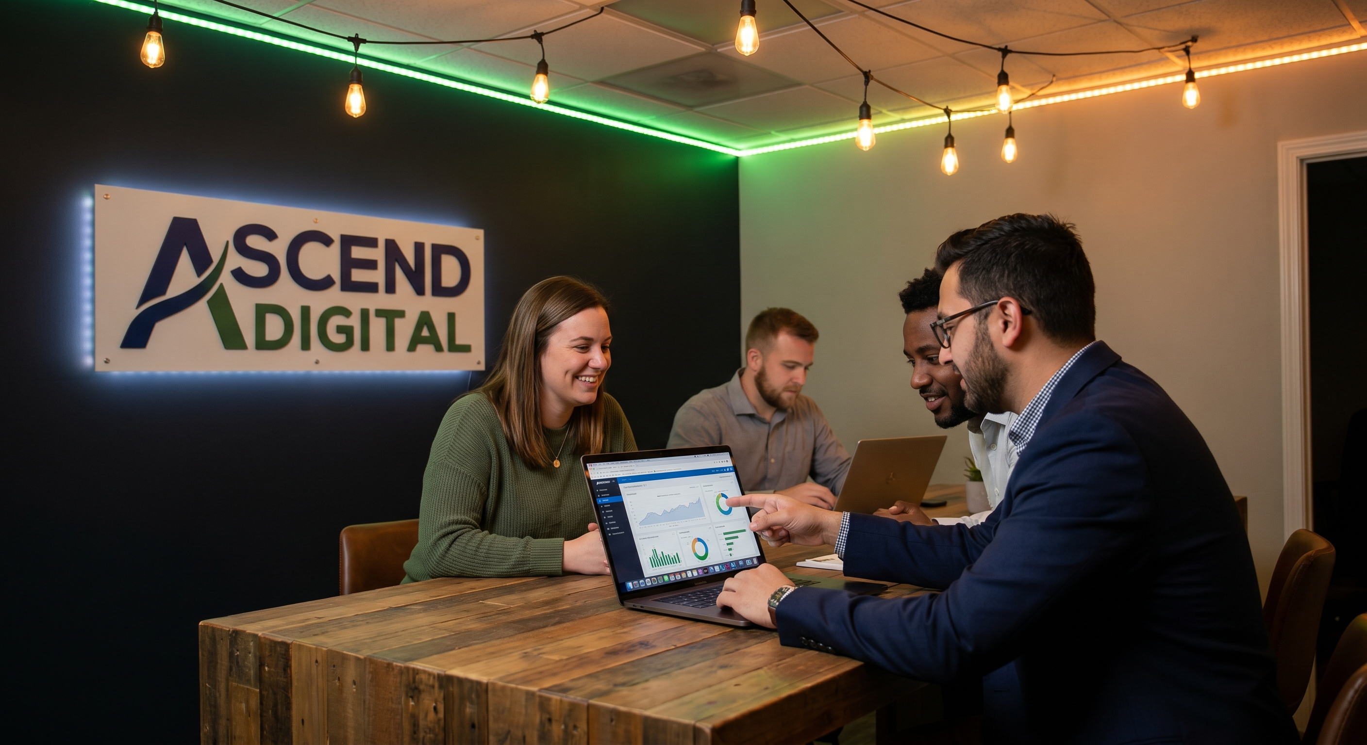 Really Easy Tech consultant reviewing analytics with a small business client